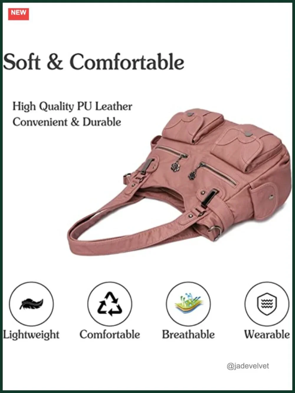 Vegan Leather Hobo Bag Crossbody Shoulder Purse Satchel Large